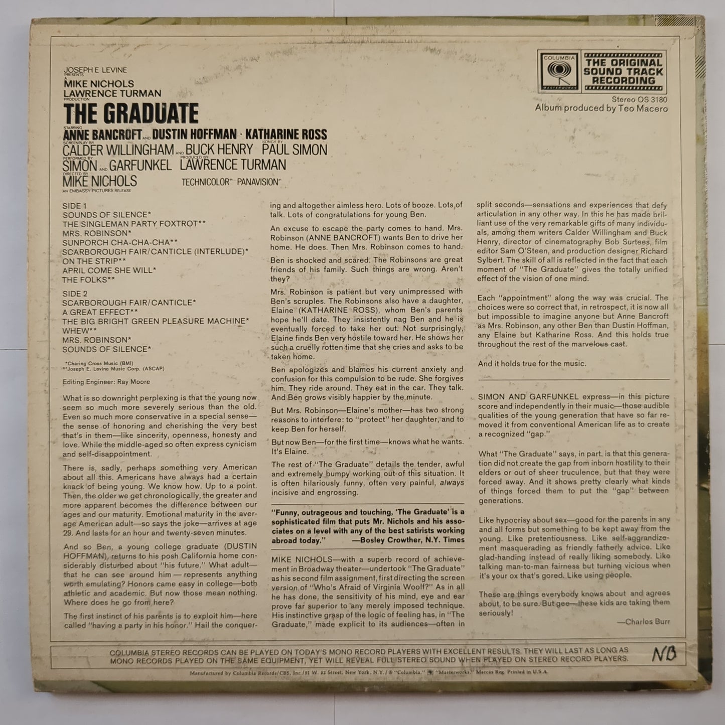 Simon & Garfunkel, Dave Grusin - 'The Graduate (Original Sound Track Recording)'