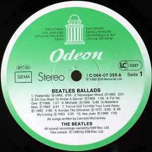 The Beatles - 'The Beatles Ballads' (1980)