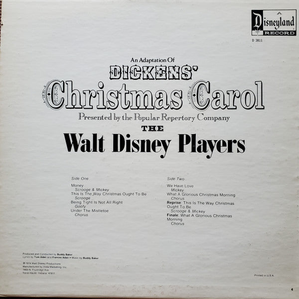 The Walt Disney Players, Charles Dickens ‎– 'An Adaptation Of Dickens' Christmas Carol'