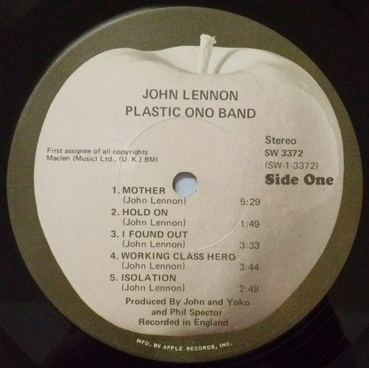 John Lennon y Plastic Ono Band ‎– 'John Lennon / The Plastic Ono Band'