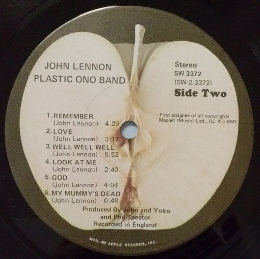 John Lennon y Plastic Ono Band ‎– 'John Lennon / The Plastic Ono Band'